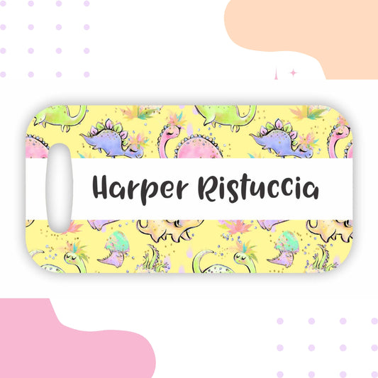 Pink Dinos Bag Tag
