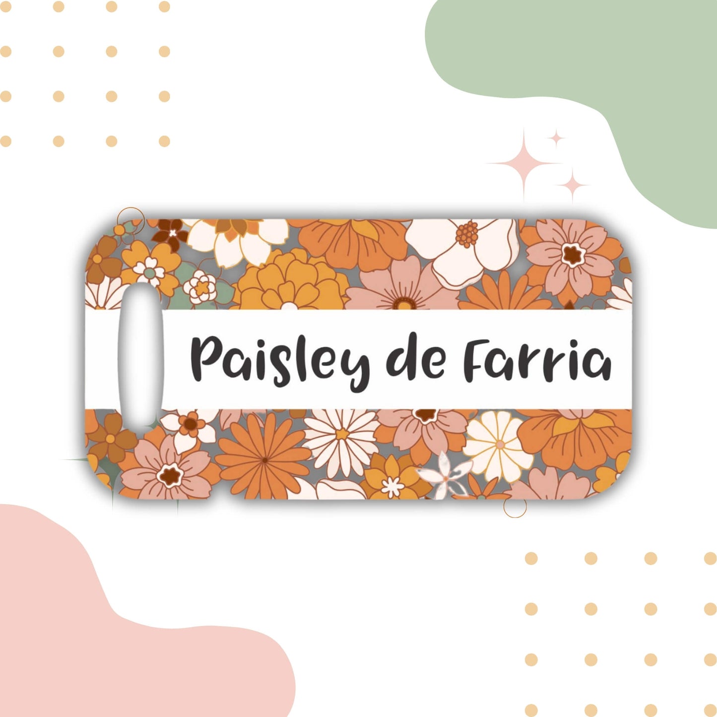 Groovy Flowers Bag Tag