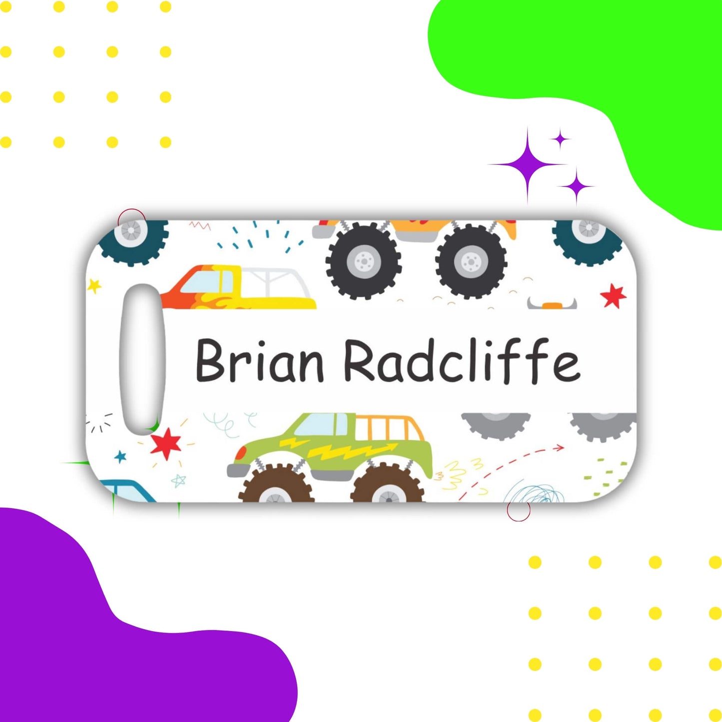 Monster Trucks Bag Tag