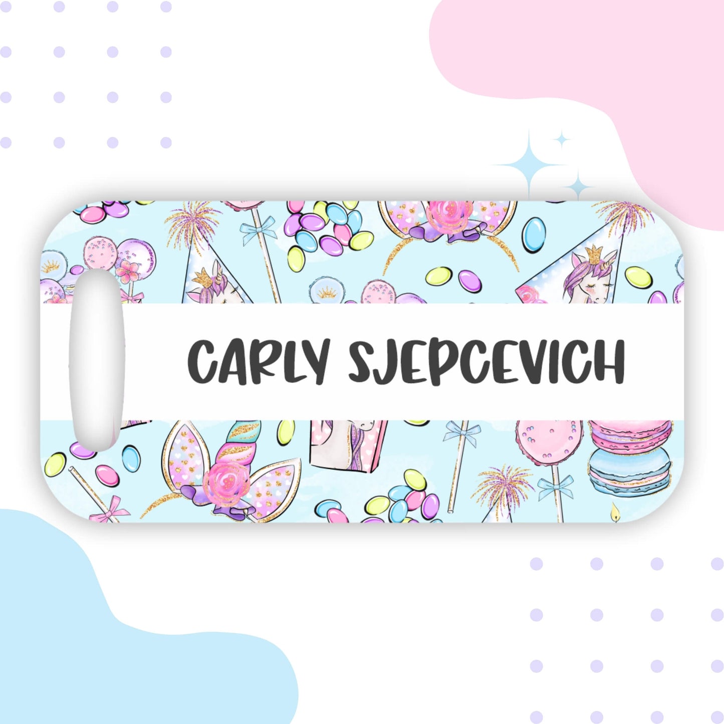 Unicorn Candy Bag Tag