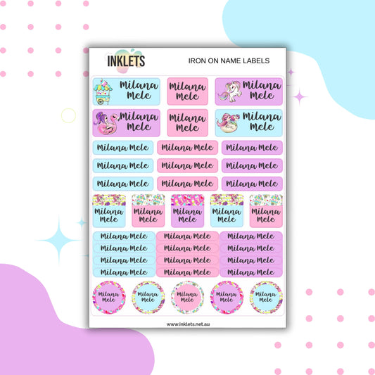 Pool Party Iron on Labels