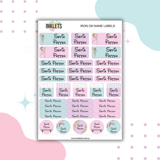 Gymnastics Iron on Labels