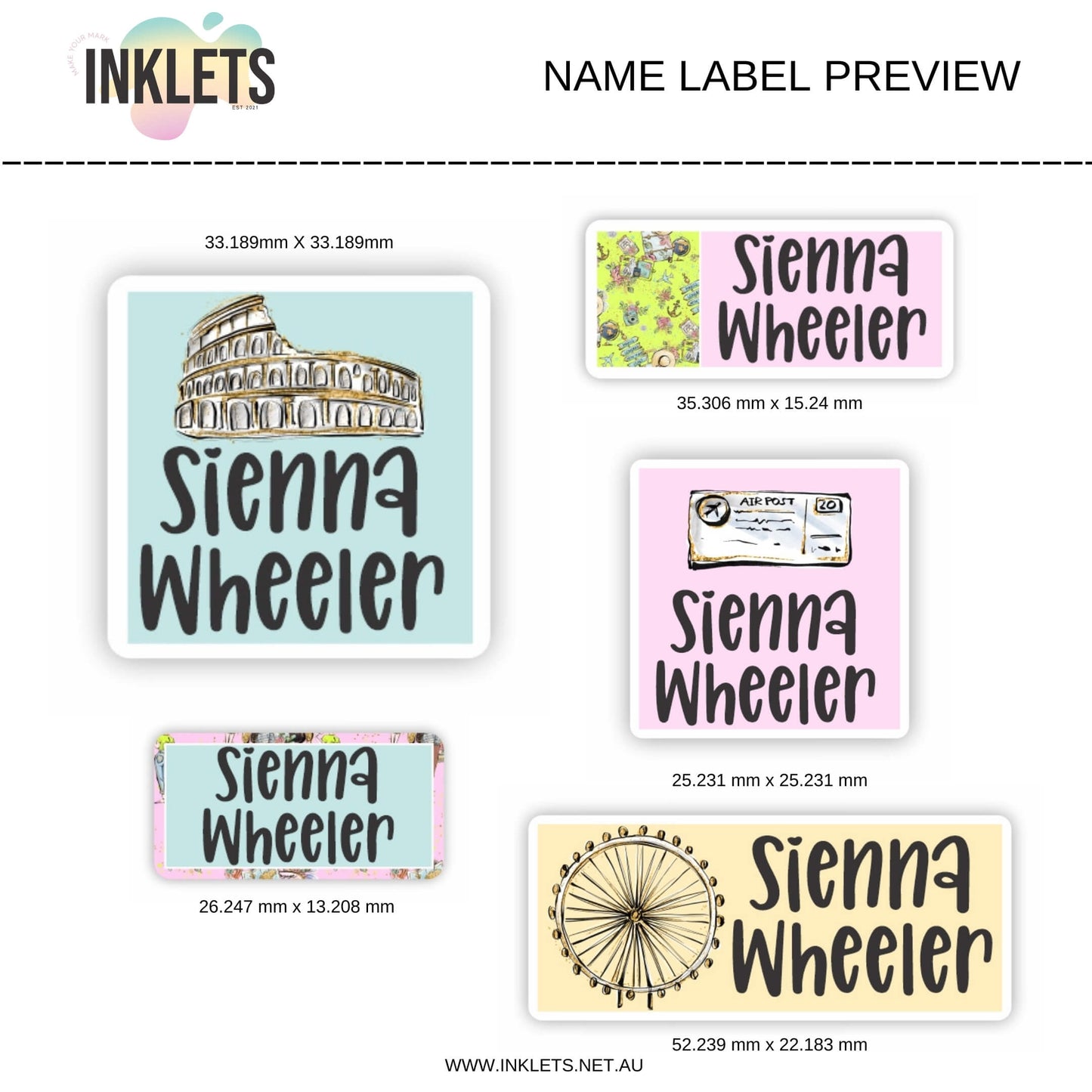 Wanderlust Name Label Sheet