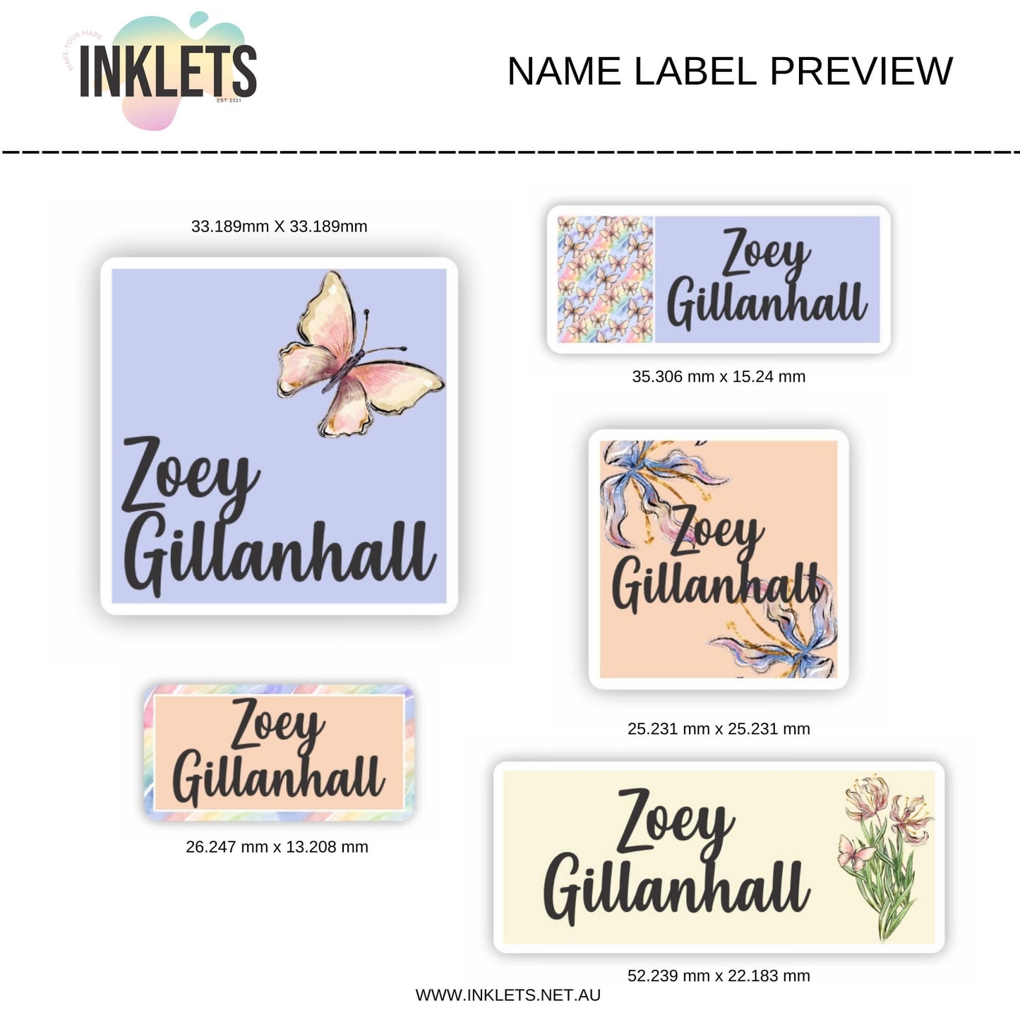 Spring Name Label Sheet