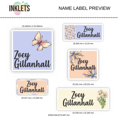 Spring Name Label Sheet