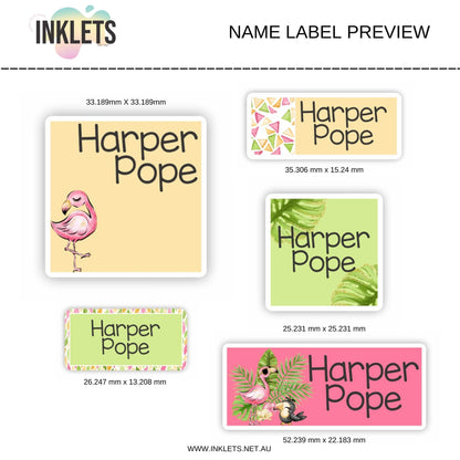 Tropics Name Label Sheet