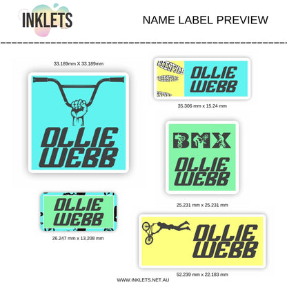 BMX Name Label Sheet