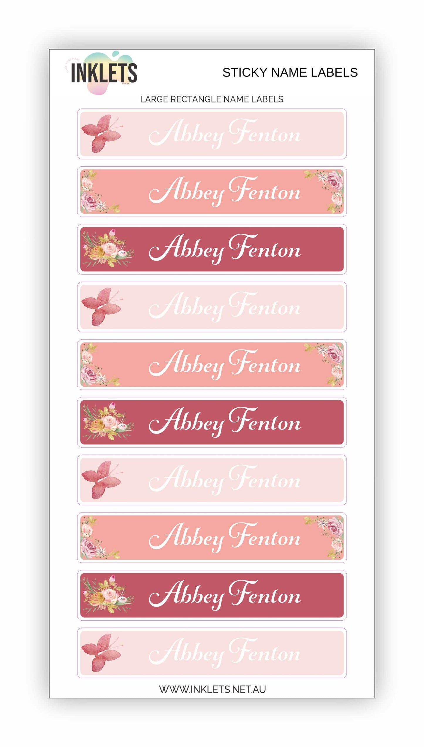 Blush Floral Name Label Bundle