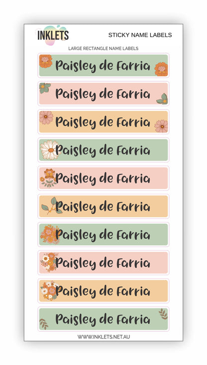Groovy Flowers Name Label Bundle