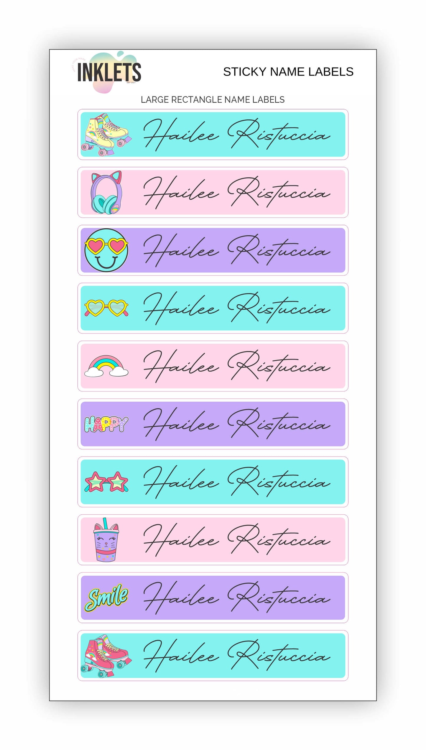 Roller Skating Name Label Bundle