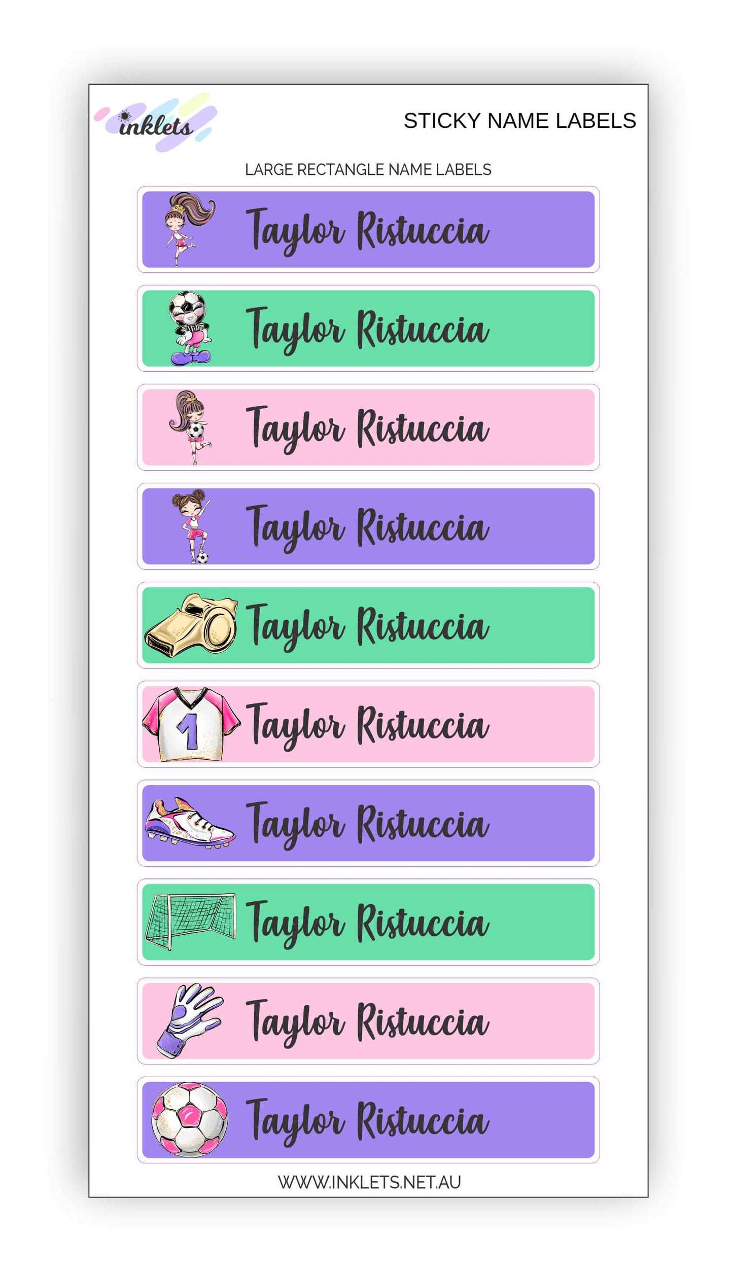 Soccer Girls Name Label Bundle