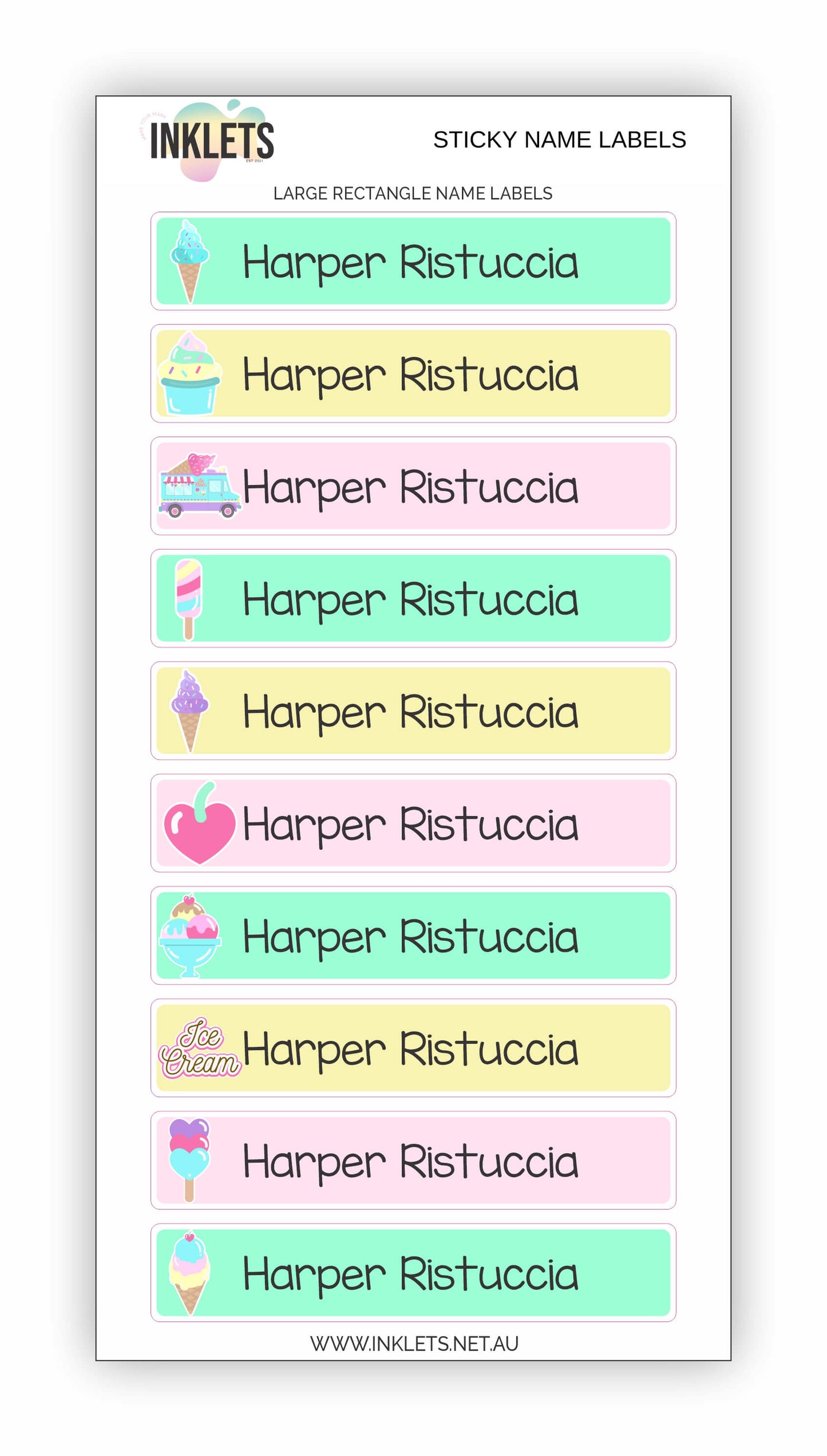 Ice Cream Name Label Bundle