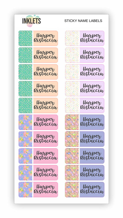 Pink Dinos Name Label Bundle