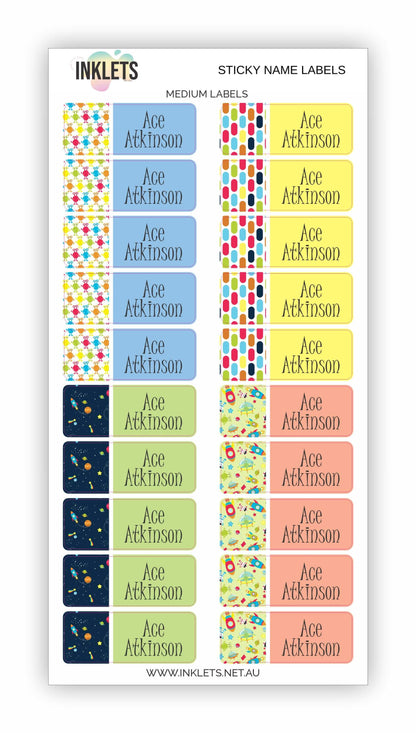 Space Blast Name Label Bundle