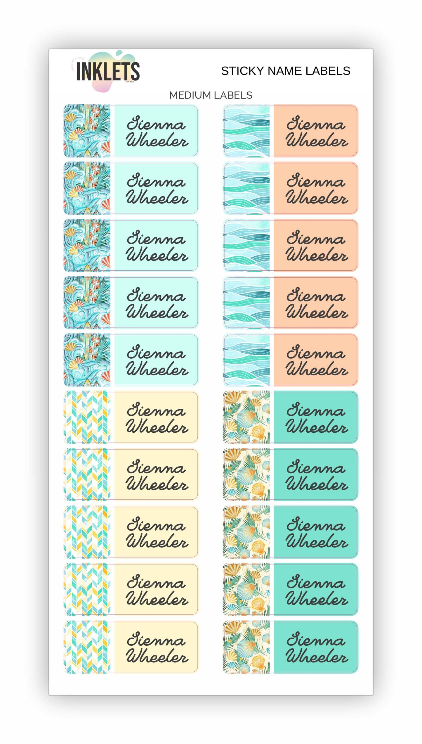 Surf Girl Name Label Bundle