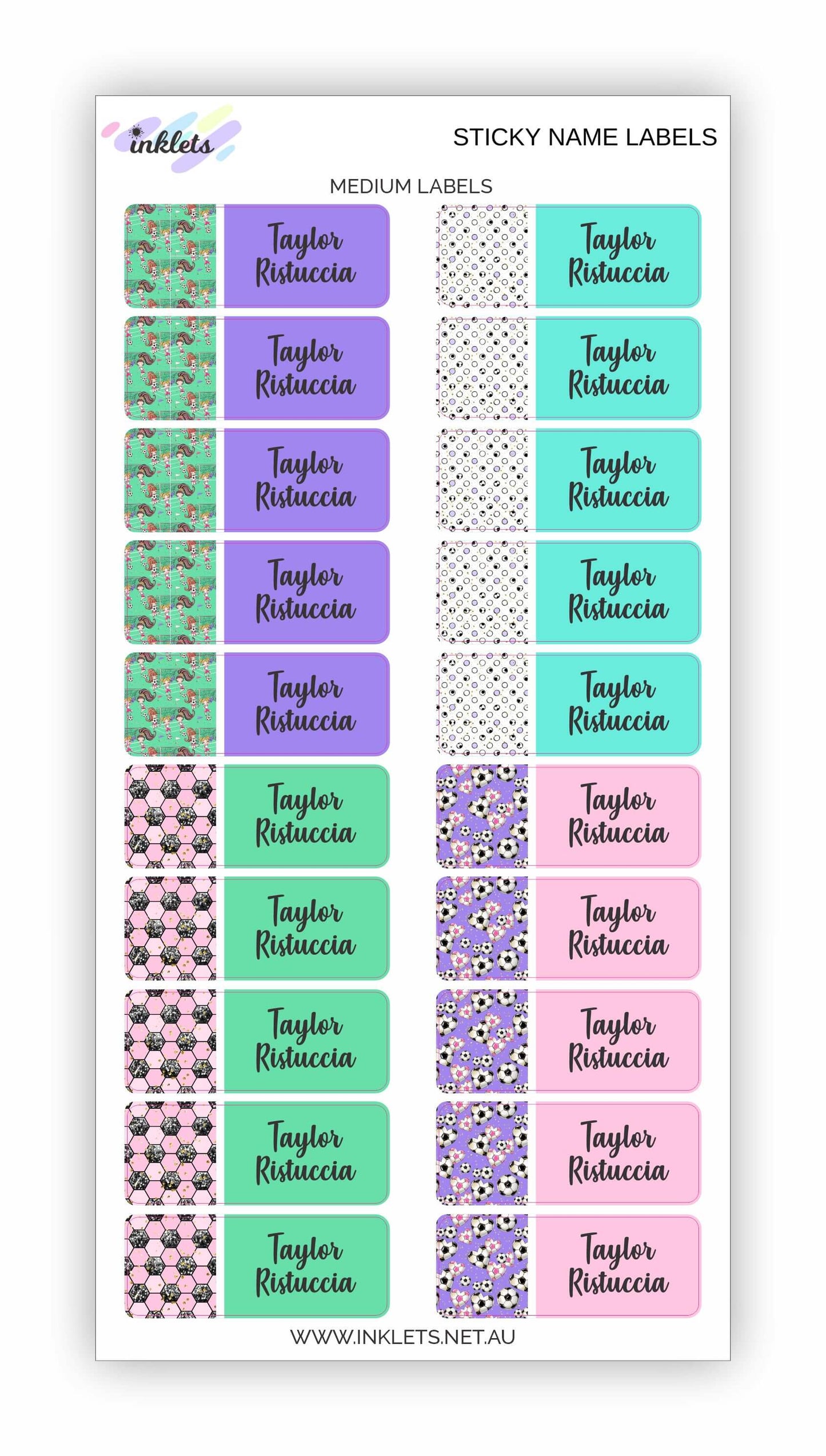 Soccer Girls Name Label Bundle