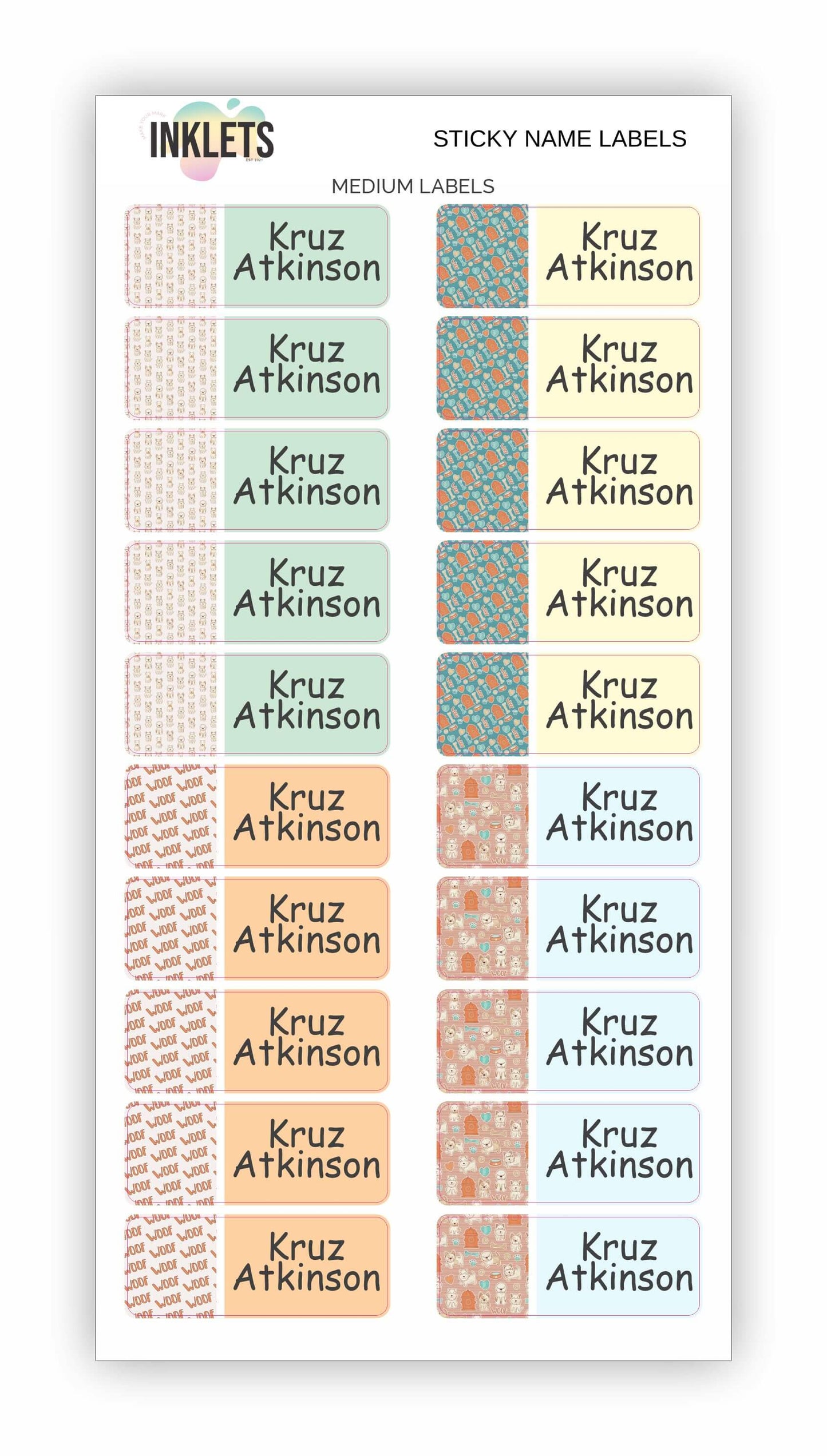Puppy Dog Palz Name Label Bundle