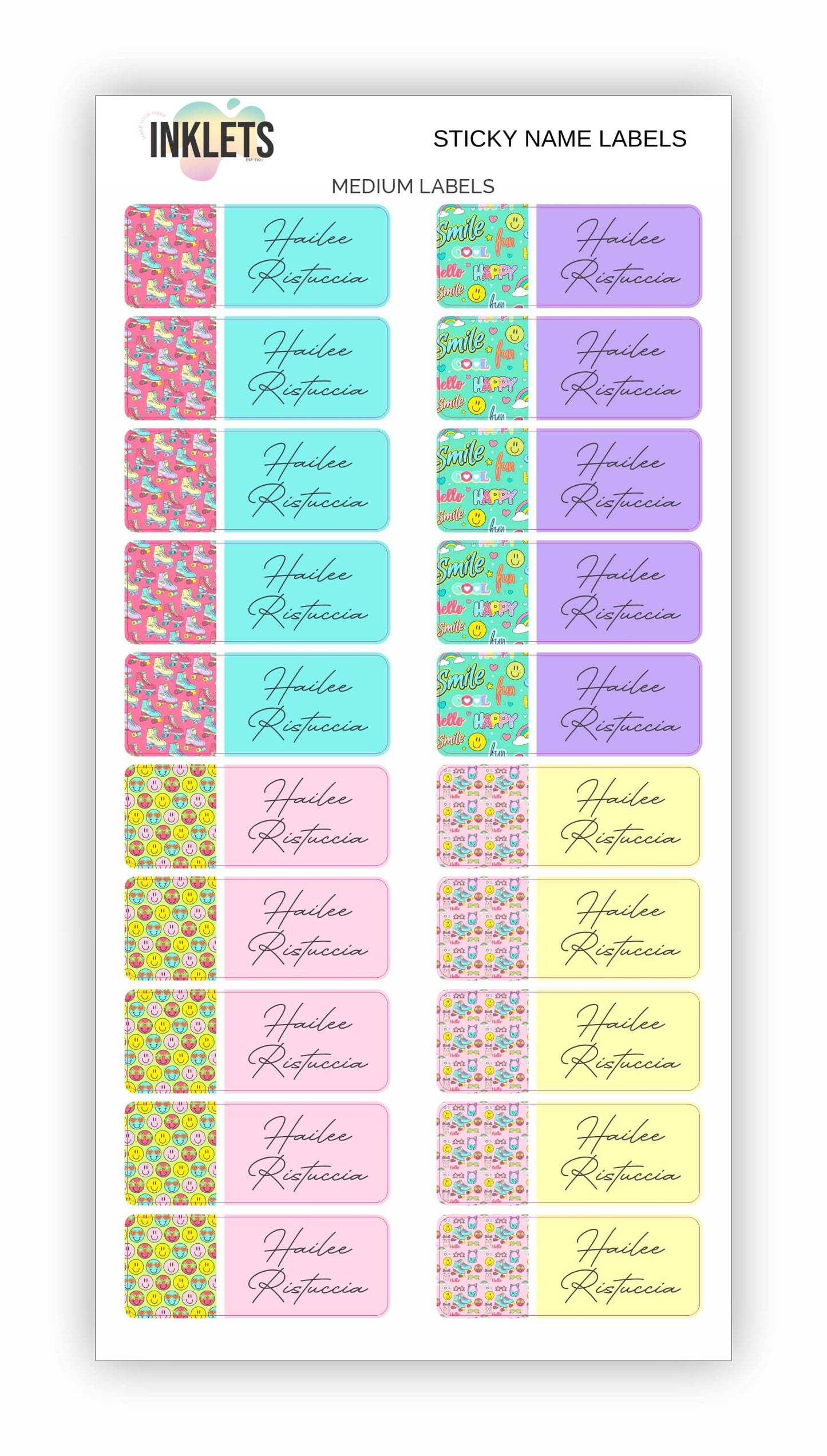 Roller Skating Name Label Bundle
