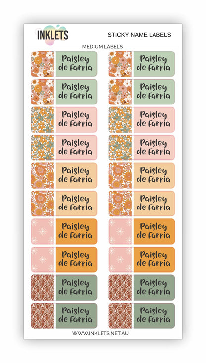 Groovy Flowers Name Label Bundle