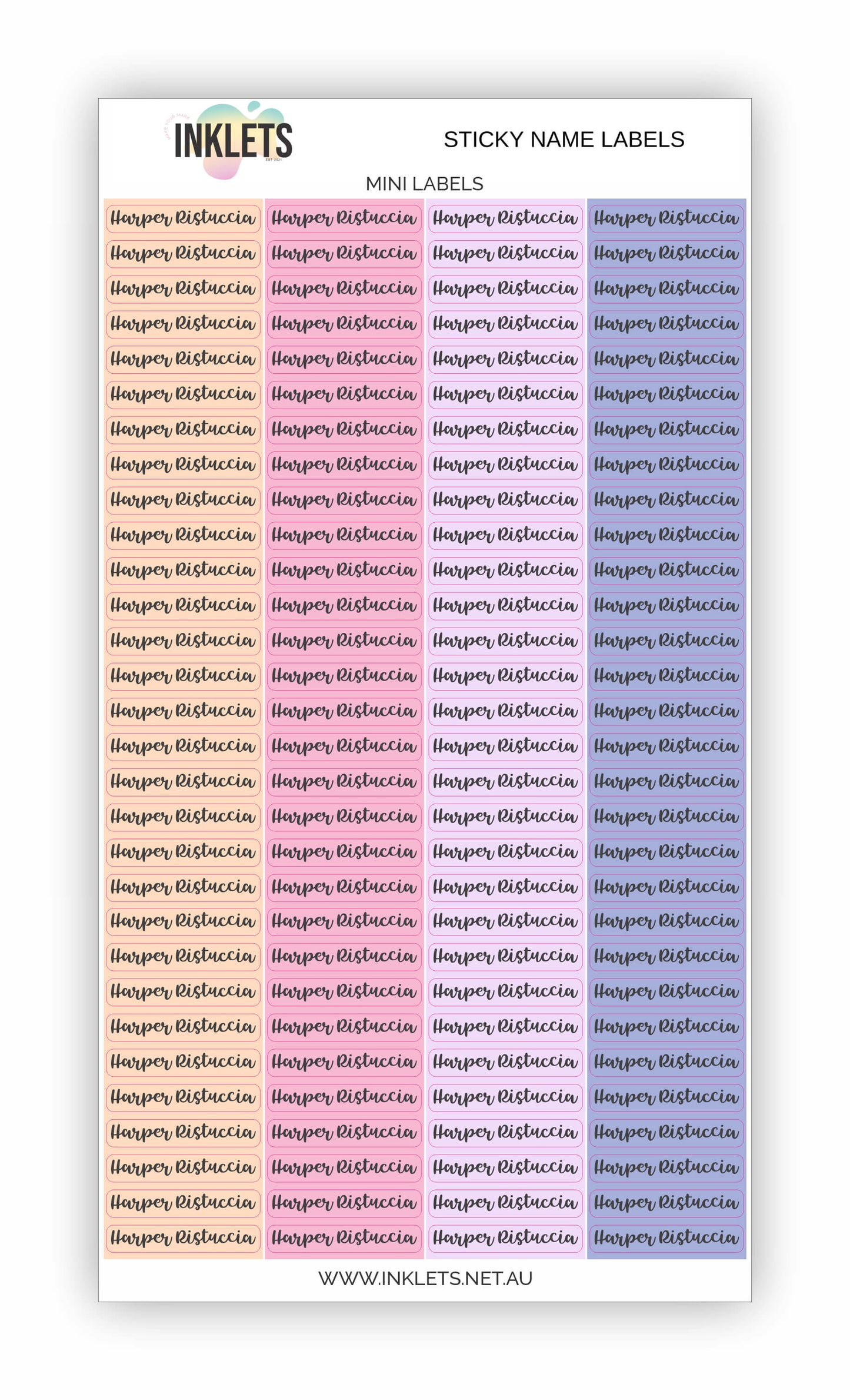 Pink Dinos Name Label Bundle