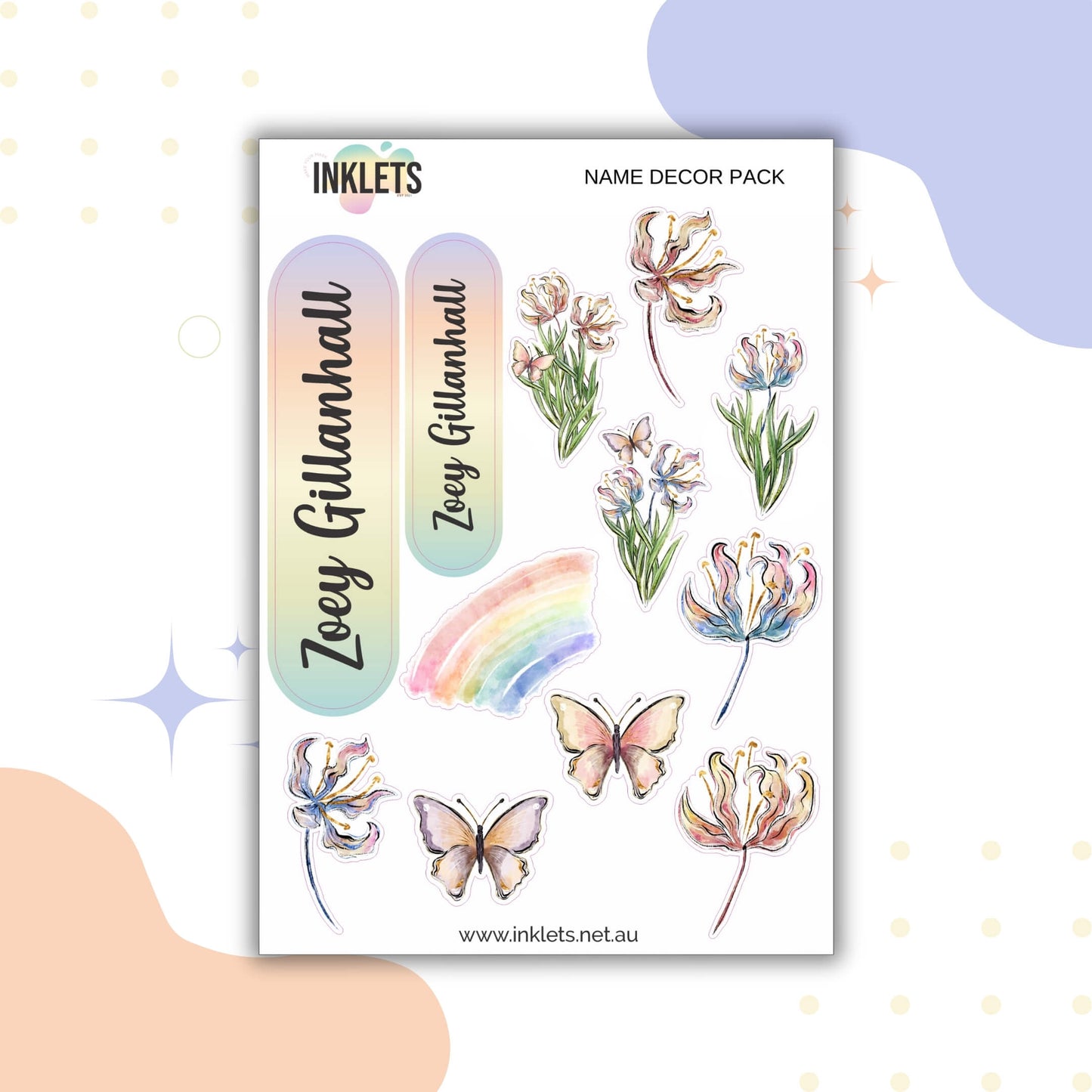 Spring Name Decor Sheets