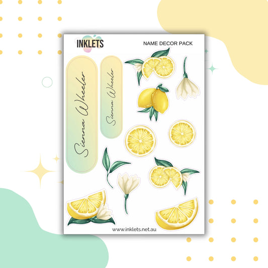 Lemonade Name Decor Sheets