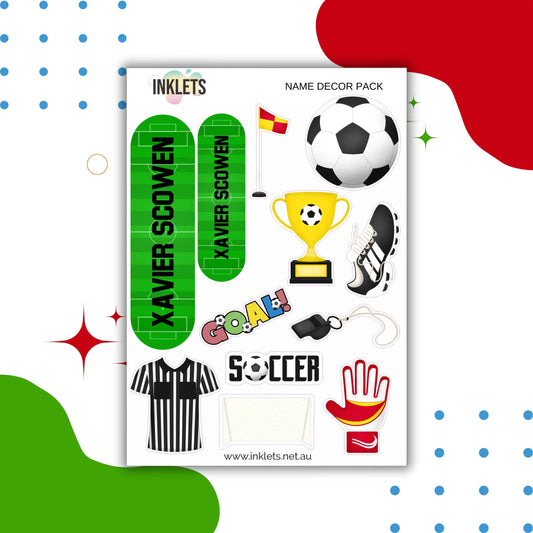 Soccer Name Decor Sheets