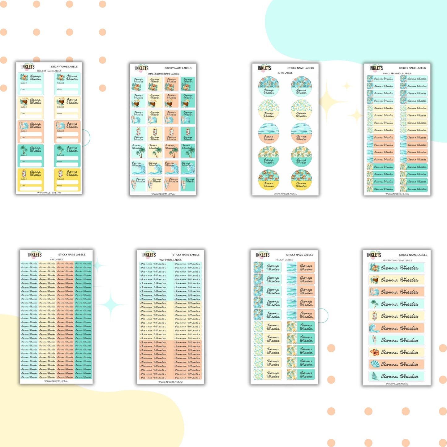 Surf Girl Name Label Bundle