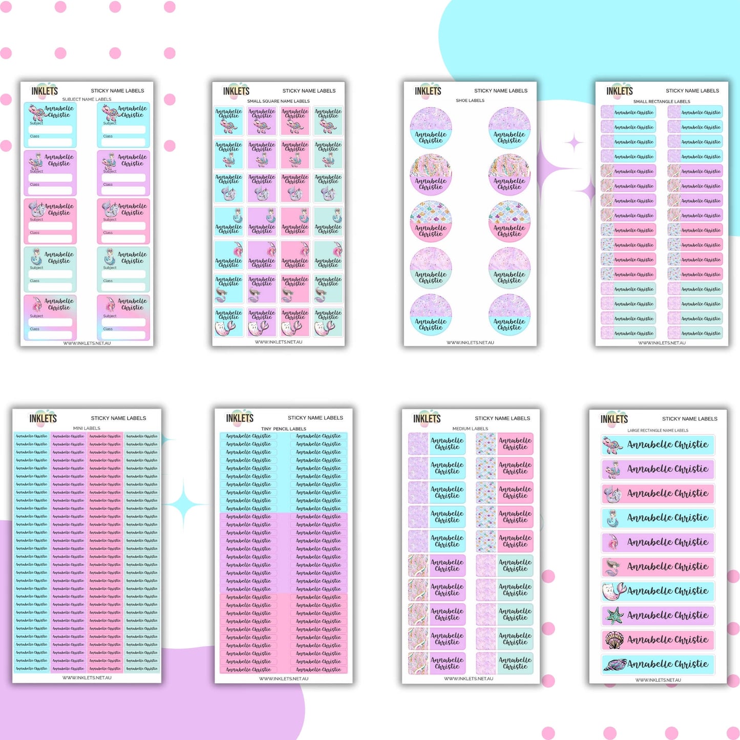 Mermaids Name Label Bundle