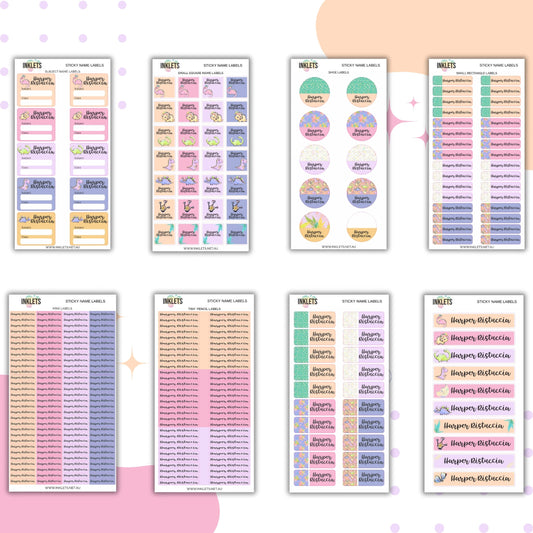 Pink Dinos Name Label Bundle