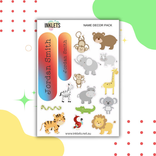 Jungle Life Name Decor Sheets