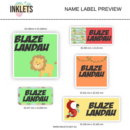 Jungle Life Name Label Sheet