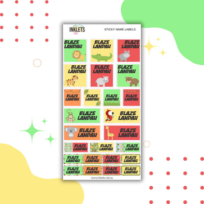 Jungle Life Name Label Sheet
