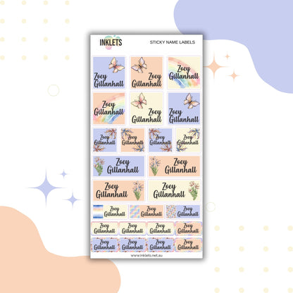 Spring Name Label Sheet