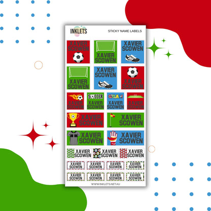 Soccer Name Label Sheet