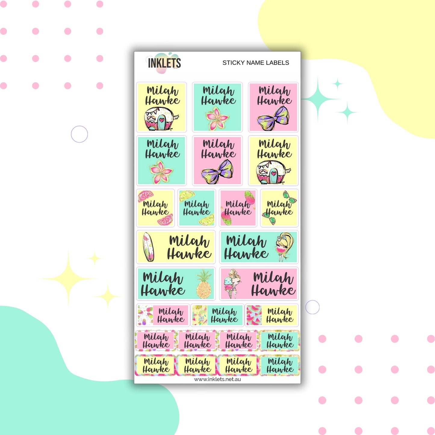 Summer Dayz Name Label Sheet