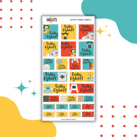 Gamer Girl Name Label Sheet