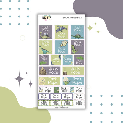 Dinos Name Label Sheet