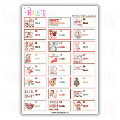 Retro Christmas Present Stickers