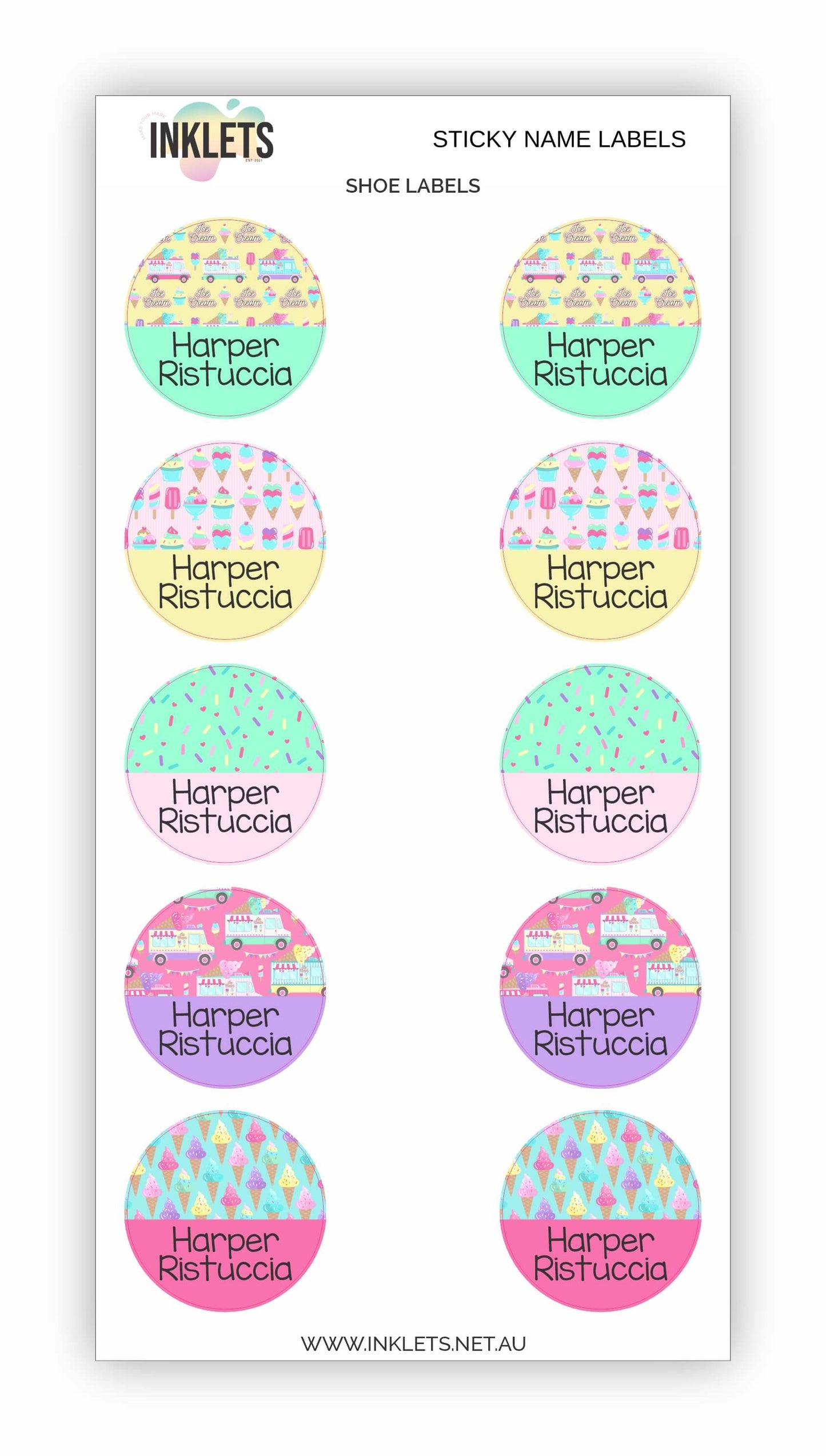 Ice Cream Name Label Bundle