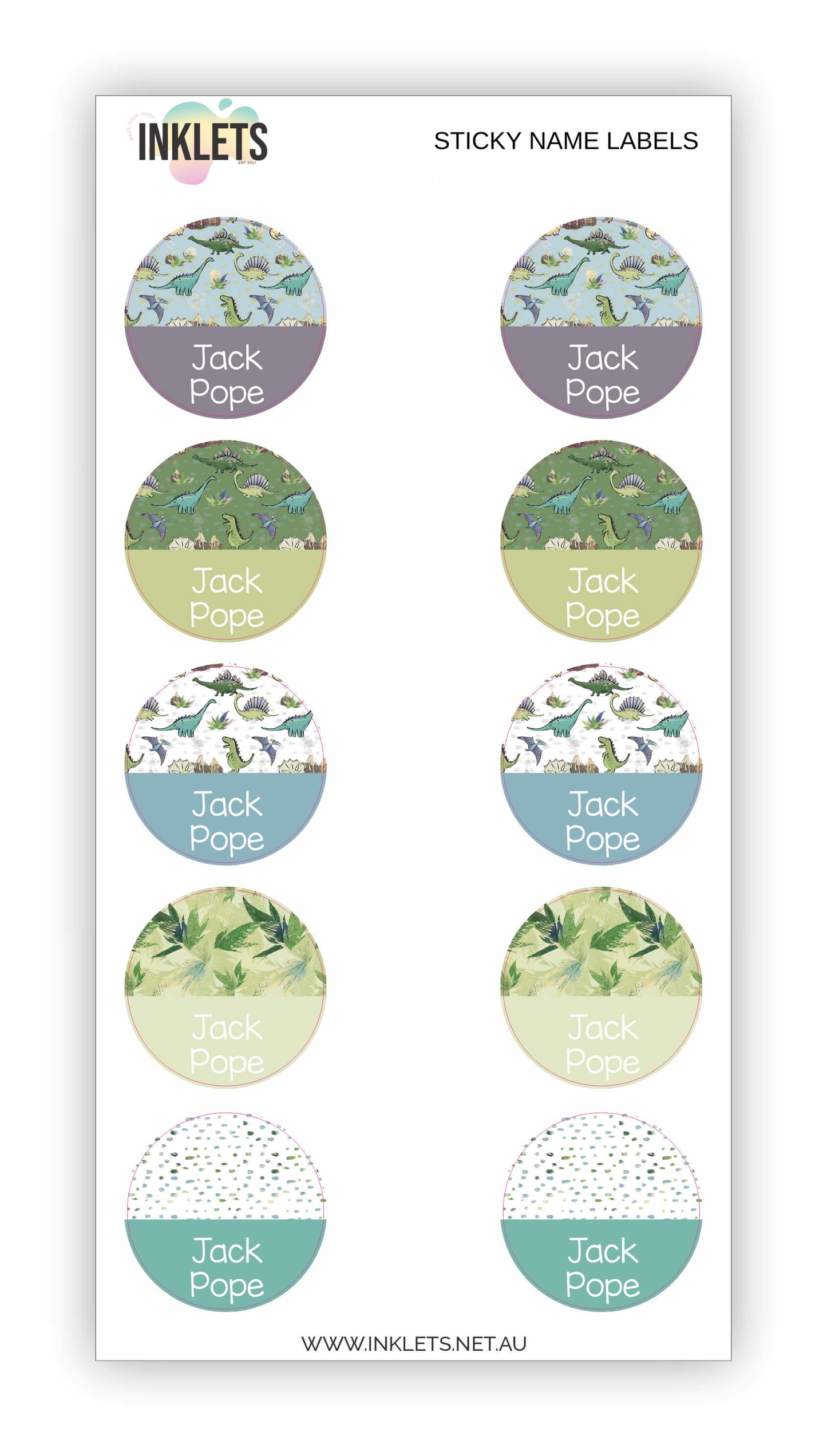 Dinos Name Label Bundle