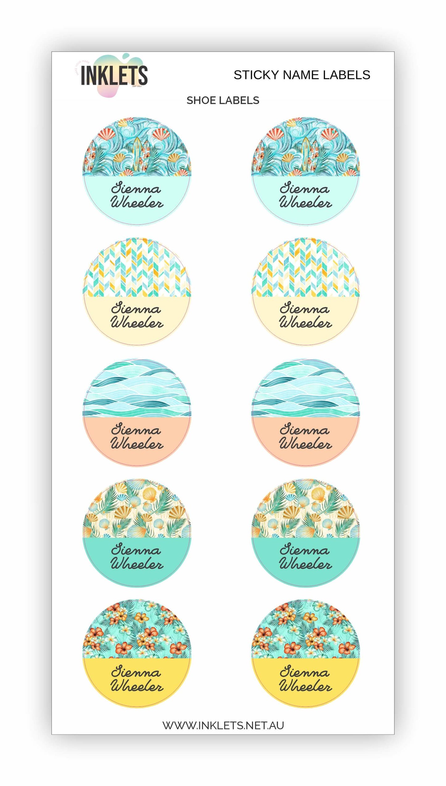 Surf Girl Name Label Bundle