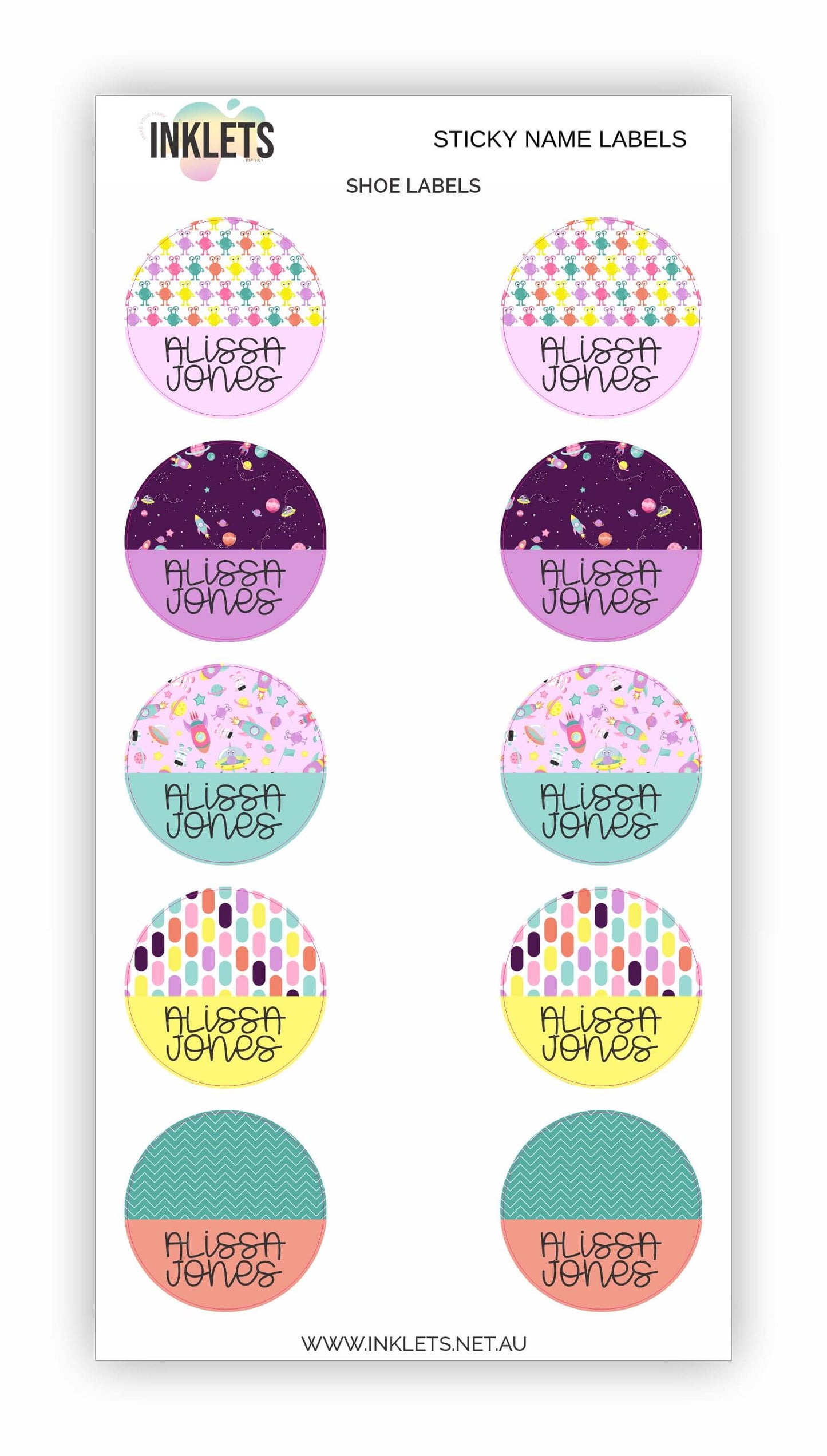 Space Blast Pink Name Label Bundle