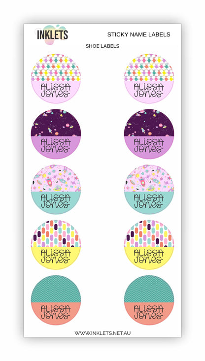 Space Blast Pink Name Label Bundle