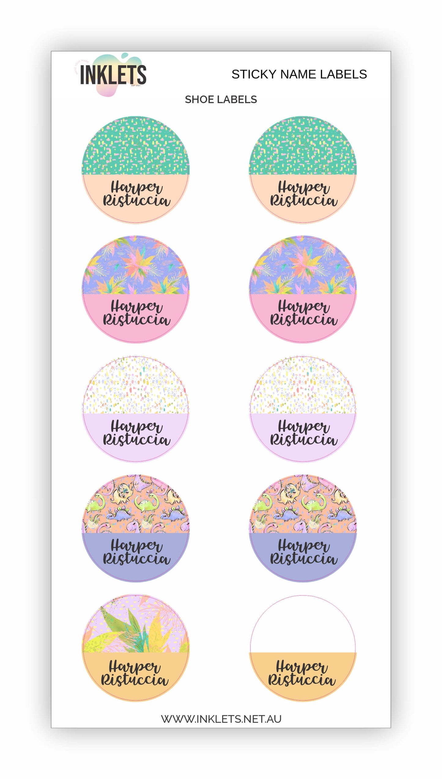 Pink Dinos Name Label Bundle