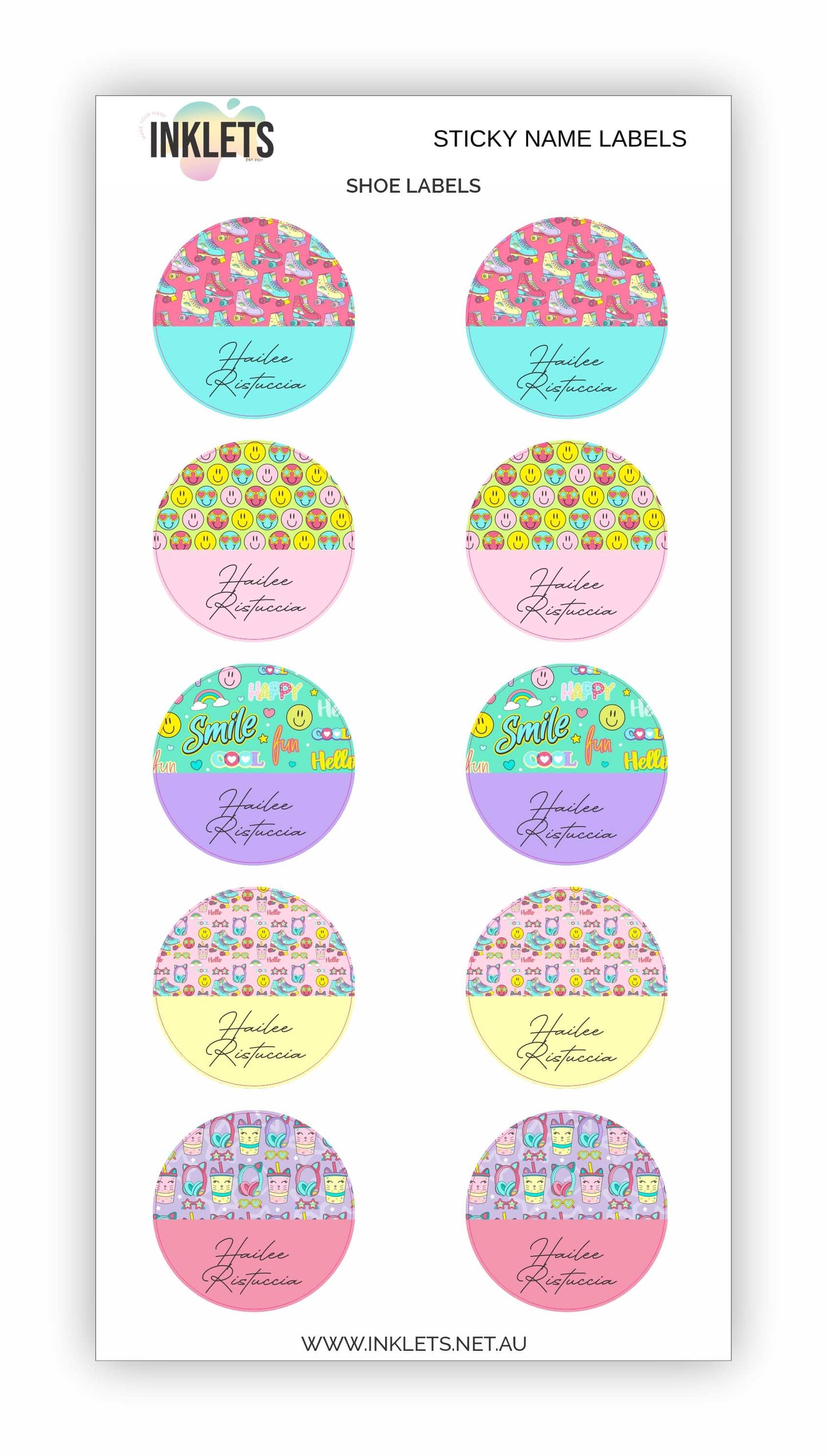 Roller Skating Name Label Bundle