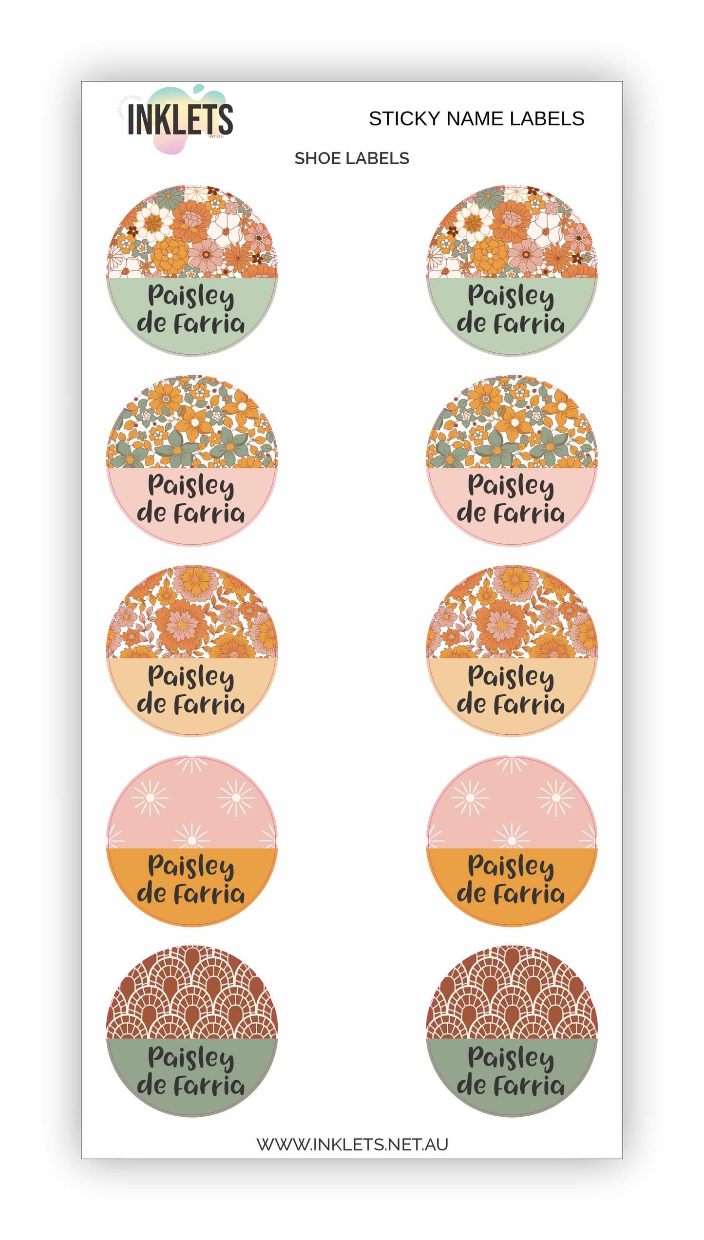 Groovy Flowers Name Label Bundle