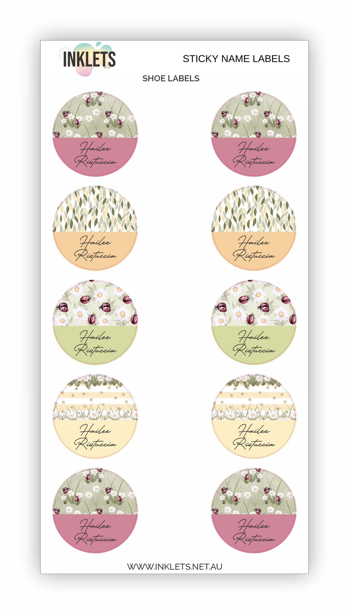 Ladybugs Name Label Bundle