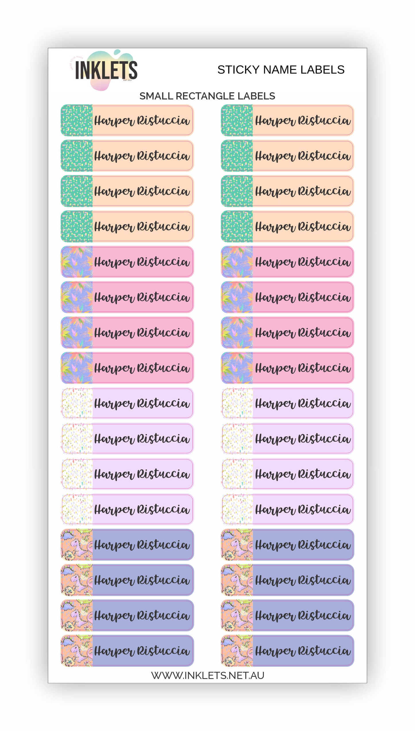 Pink Dinos Name Label Bundle