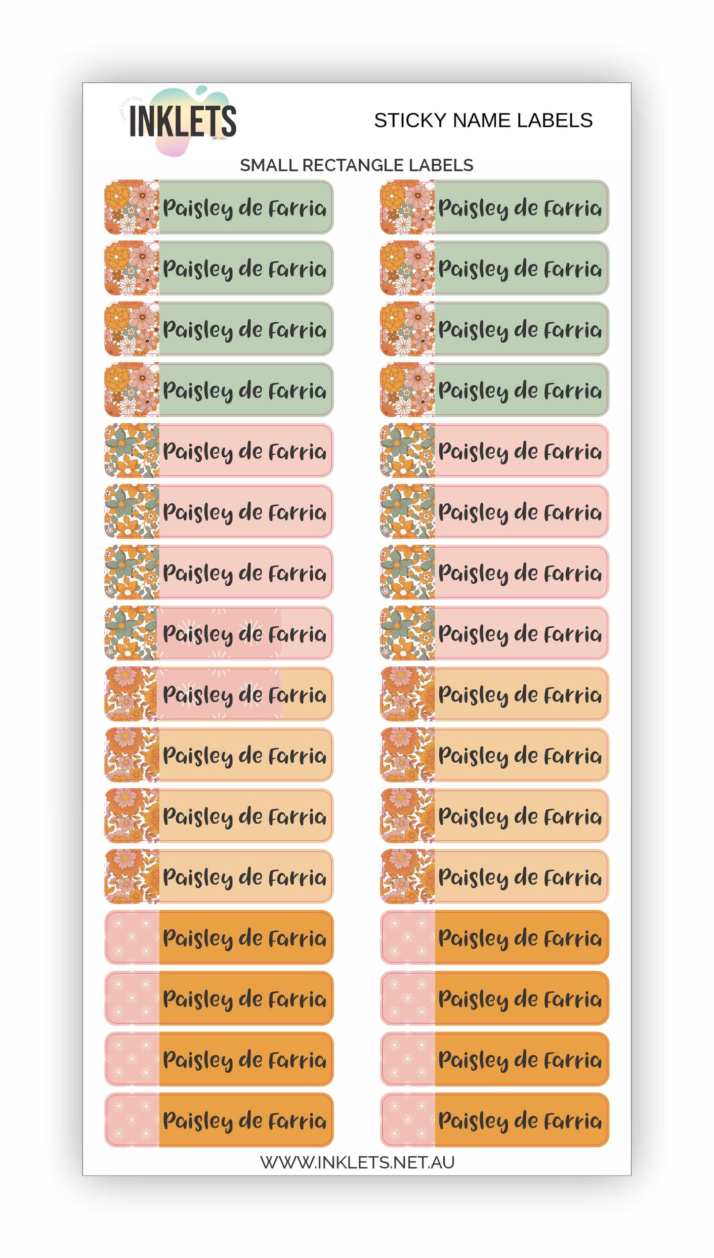 Groovy Flowers Name Label Bundle